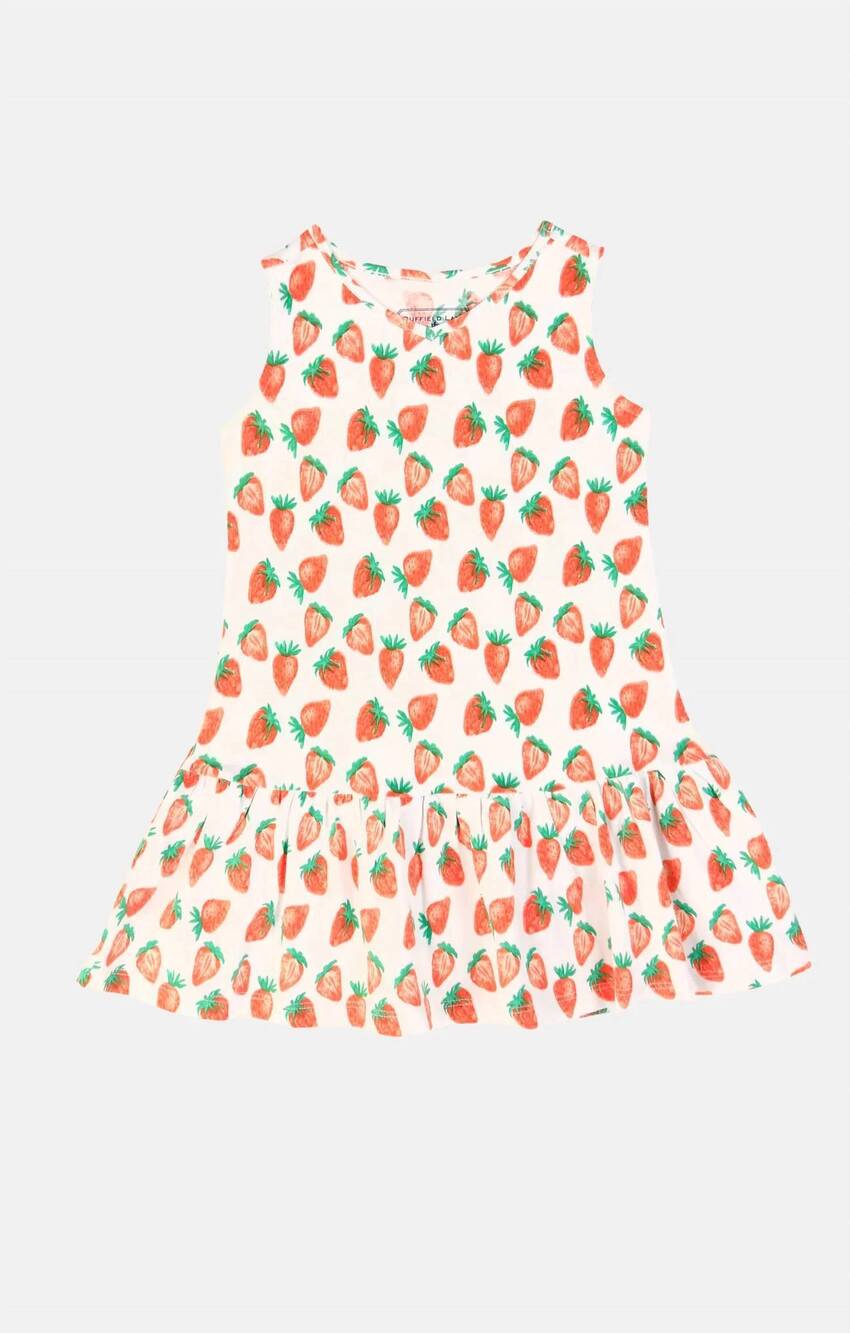 NEW DUFFIELD LANE kids' layla dress in strawberry fields